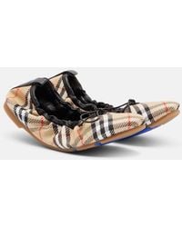 Burberry - Fawn Check Ballet Flats - Lyst