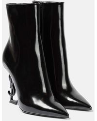 Saint Laurent - Opyum 110 Leather Ankle Boots - Lyst