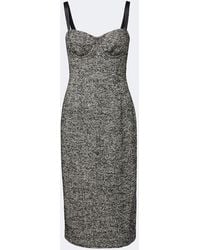 Dolce & Gabbana - Wool And Silk-Blend Tweed Midi Dress - Lyst