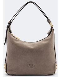 Tod's - Metal Dots Mini Suede Top-Handle Bag - Lyst