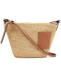 Loewe - Pochette Bag In Raffia And Calfskin - Lyst