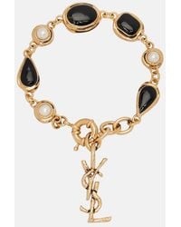 Saint Laurent - Cassandre Embellished Chain Bracelet - Lyst