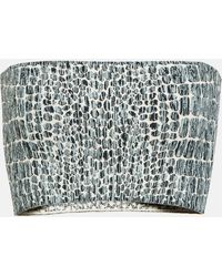 Alaïa - Croc-Effect Bandeau Top - Lyst