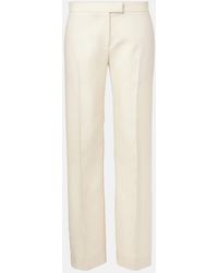 KHAITE - Callen Wool And Silk Straight Pants - Lyst