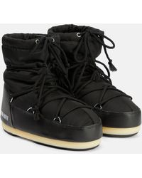 Moon Boot - Icon Faux Fur-trim Woven Snow Boots - Lyst