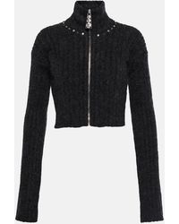 Alessandra Rich - Embellished Wool-Blend Sweater - Lyst
