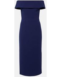 Rebecca Vallance - Amore Off-Shoulder Crepe Midi Dress - Lyst