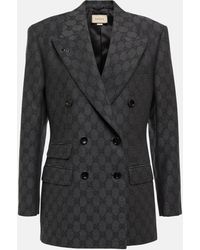 Gucci - GG Double-breasted Wool Blazer - Lyst