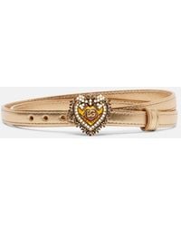 Dolce & Gabbana - Devotion Metallic Leather Belt - Lyst