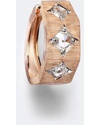 Marie Lichtenberg - Ecrou 18Kt Rose Single Hoop Earring With Diamonds - Lyst