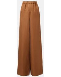 Max Mara - Onore Linen And Silk Twill Wide-Leg Pants - Lyst