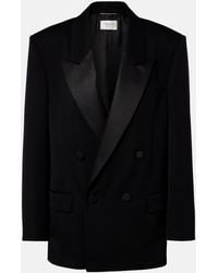 Saint Laurent - Double-Breasted Wool Blazer - Lyst