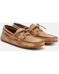 Gucci - Gg Leather Boat Shoes - Lyst