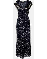 RIXO London - Bethea Polka-Dot Crepe De Chine Midi Dress - Lyst