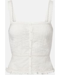 Poupette - Top Berry Cropped Cotton Blouse - Lyst