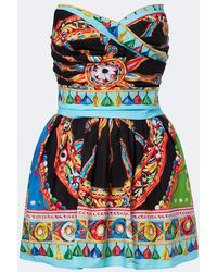 Dolce & Gabbana - Carretto Cotton Minidress - Lyst