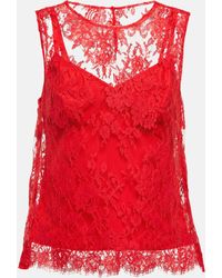 Dolce & Gabbana - Floral Chantilly Lace Top - Lyst