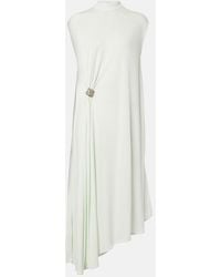 Bottega Veneta - Nodo Quadro Crepe Jersey Midi Dress - Lyst
