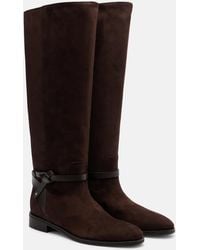 Jimmy Choo - Suede Lawton Kb Flat Boots - Lyst