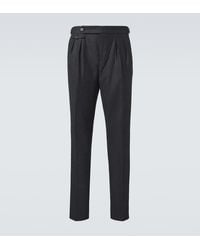 Brunello Cucinelli - Virgin Wool Flannel Slim Pants - Lyst