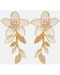 Oscar de la Renta - Jasmine Vine Embellished Enamel Earrings - Lyst