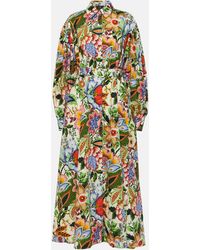 Etro - Floral Cotton Midi Shirt Dress - Lyst
