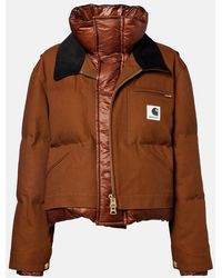 Sacai - X Carhartt Chaqueta De Plumas De Lona De Algodon - Lyst