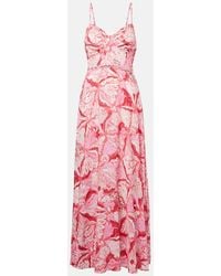Poupette - Abito Lungo Cara Con Stampa Floreale - Lyst