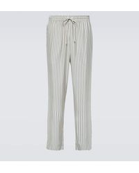 LeKasha - Striped Silk Straight Pants - Lyst
