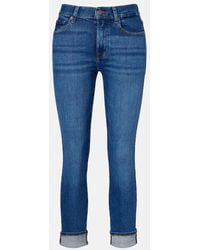 7 For All Mankind - Kimmie Straight Mid-Rise Slim Jeans - Lyst