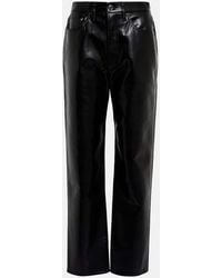 Agolde - 90s Pinch Waist Leather-blend Pants - Lyst