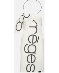 Courreges - Logo Off-shoulder Cotton Minidress - Lyst