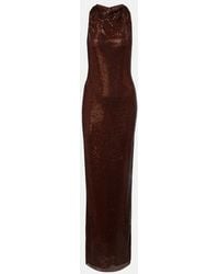 Self-Portrait - Rhinestone-Embellished Maxi Dress - Lyst