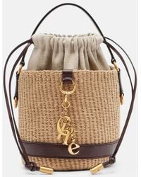 Chloé - Small Leather-Trimmed Basket Bag - Lyst