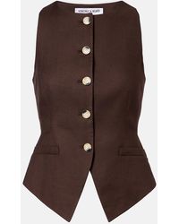 Veronica Beard - Hartwell Linen-Blend Twill Vest - Lyst