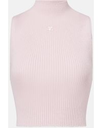 Courreges - Ribbed Cotton And Wool Tank Top - Lyst