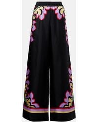 La DoubleJ - Printed Silk Palazzo Pants - Lyst