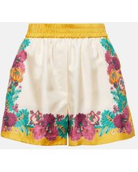La DoubleJ - Shorts in seta con stampa floreale - Lyst