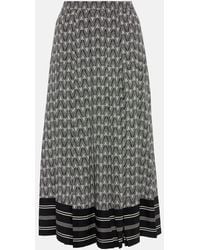 Veronica Beard - Norris Logo Silk-Blend Midi Skirt - Lyst