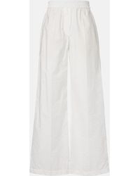 Brunello Cucinelli - Cotton-Blend Wide-Leg Pants - Lyst