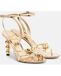 Ferragamo - Karina Metallic Leather Sandals - Lyst