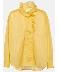 Isabel Marant - Pamias Ruffle-trimmed Cotton Voile Top - Lyst
