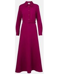 Roland Mouret - Belted Crepe Shirt Dress - Lyst