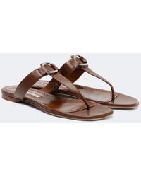 Manolo Blahnik - Mionasan Leather Thong Sandals - Lyst