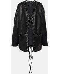 ROTATE BIRGER CHRISTENSEN - Lace-up Faux Leather Jacket - Lyst
