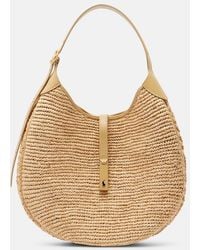 Polo Ralph Lauren - Polo Id Large Leather-Trimmed Raffia Tote Bag - Lyst