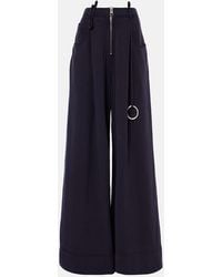 The Attico - High-Rise Cotton Wide-Leg Pants - Lyst