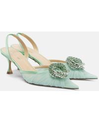 Mach & Mach - Slingback-Pumps Galaxy 65 Aus Tuell Mit Kristallen - Lyst