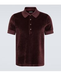 Tom Ford - Velour Polo Shirt - Lyst