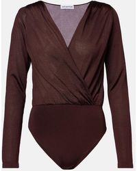 Self-Portrait - Draped Knitted Bodysuit - Lyst